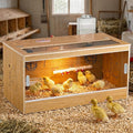 Brooder for Chicks, 32" Chicken Brooder with Feeding & Watering System, Upgrade Sliding Door Design, Super Easy to Clean Up to 30 Chicks 32" L x 16" W x 16" H
