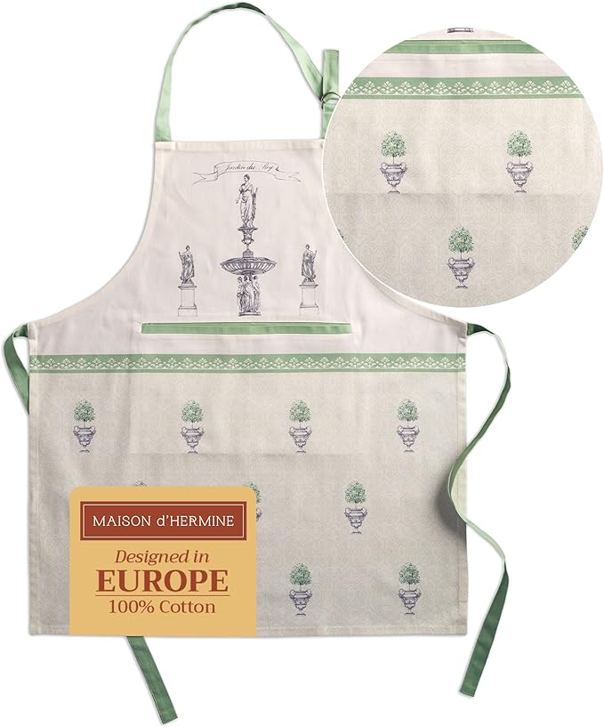 Maison d' Hermine 100% Cotton Apron for women with Pocket Kitchen Chef Apron for Men Cooking Easter Decorations