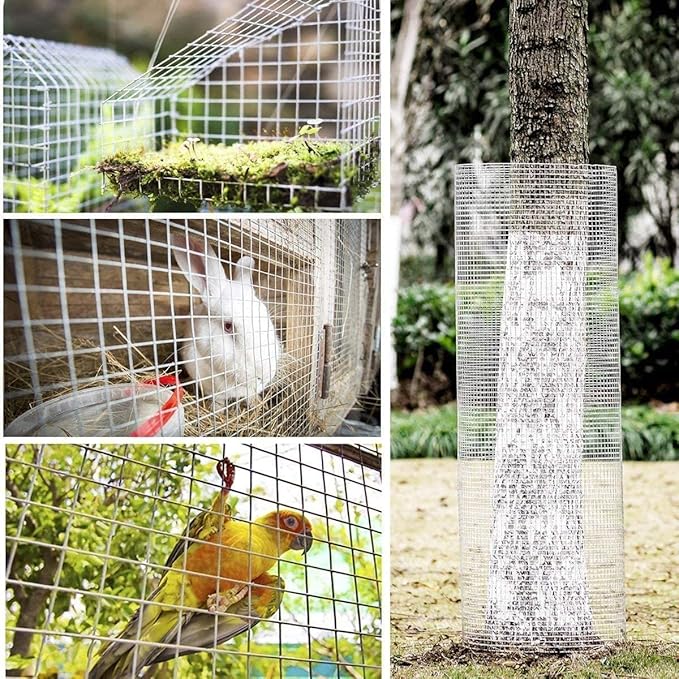 Hardware Cloth 1/2 inch Square Openings - 19 Gauge 24'' x 100' Hot-Dip Galvanized Wire Mesh, Welded Cage Wire Rolls Great for Animal Enclosure Chicken Coop Flower Beds Rabbits Wire Fencing