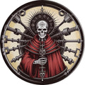 AWISZZZ Man Cave Skull Maintenance Room Metal Sign 8x8in Round Industrial Plaque for Garage Workshop Decor