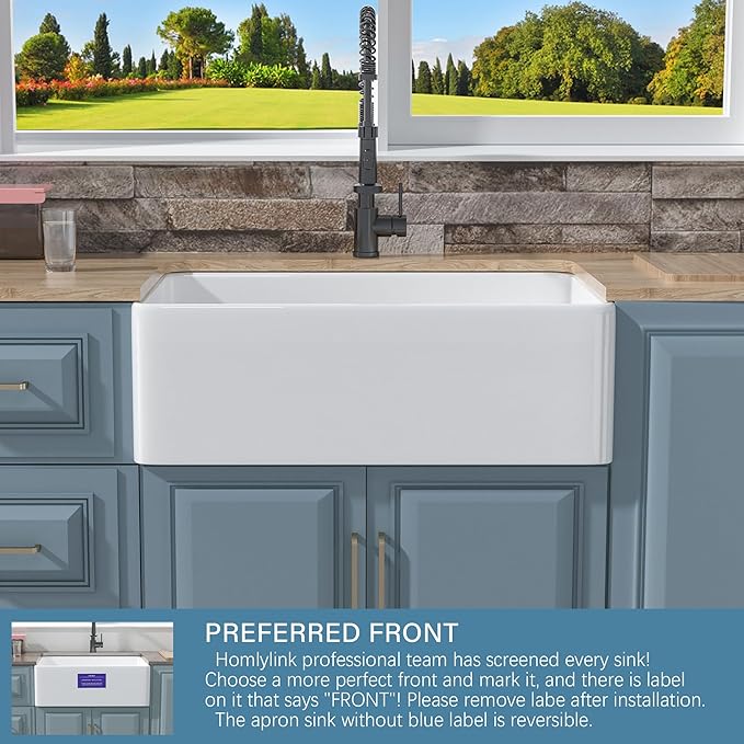 White Farmhouse Kitchen Sink 30 x 20 Inch, Firecaly Apron Front Undermount Farm Sink Deep Single Bowl for Kitchen, w Custom Accessories 2 Types