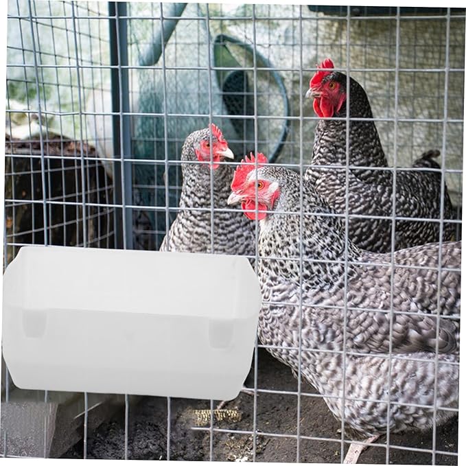 VICASKY 2pcs Hanging Chicken Feeders Poultry Troughs for Chickens and Pigeons Versatile Plastic Design for Farm Use Easy to Install Reduces Waste