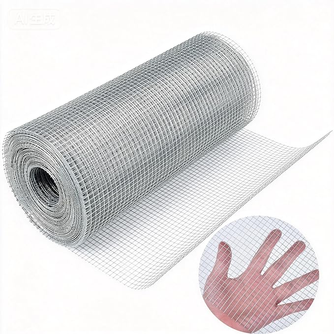 Amagabeli Hardware Cloth 1/4 inch 12inx20ft Galvanized After Welding 23 Gauge Square Chicken Wire Fence Mesh Roll Raised Garden Bed Plant Supports Poultry Netting Cage Snake Rabbit Gopher DIY Craft