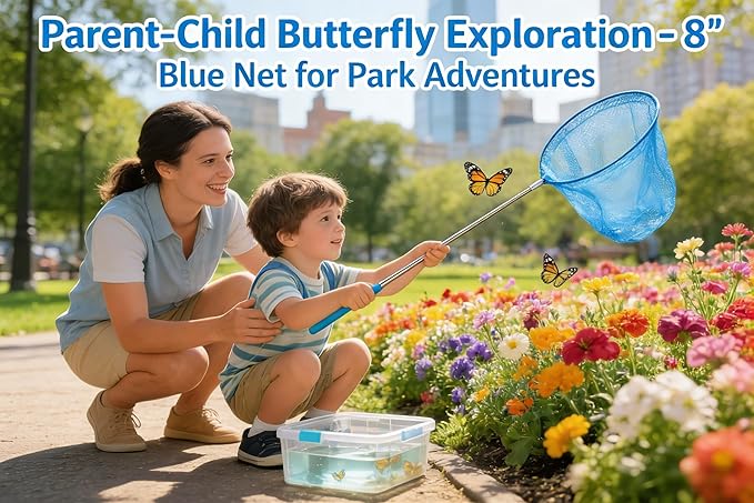 4pcs MAGIKON 8-Inch Diameter Retractable Bug Net,Little Fish Butterfly catching Net Colorful