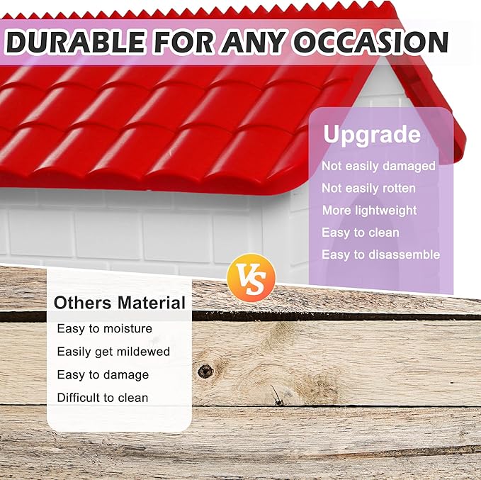Chicken Nesting Box, Waterproof Hens Nesting Boxes with Chicken Nesting Pads for Laying Eggs, Wall Mount Nesting Boxes for Chickens, Duck, Rabbit, Poultry (Red)