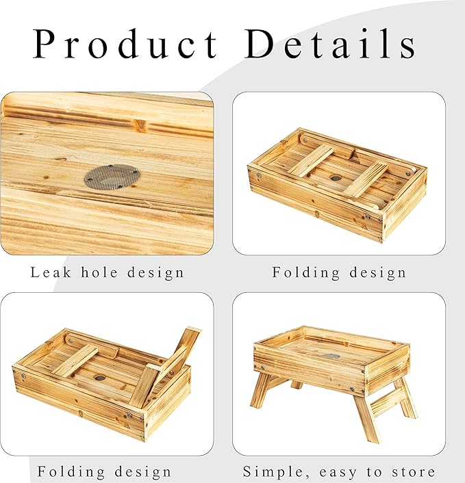 BalterFF Chicken Picnic Table Feeder Wood Feed Chicken Coop Accessories Decor Coop Kits Squirrel Picnic Table Feeder Pool Large