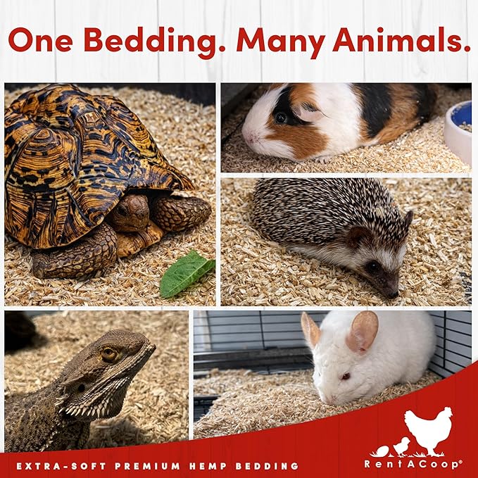 RentACoop Extra-Soft Premium Hemp Bedding 300L – Super Absorbent, Low Dust, Natural Odor Control for Chicken Coops, Nest Boxes, Small Animals, Reptiles & Horses