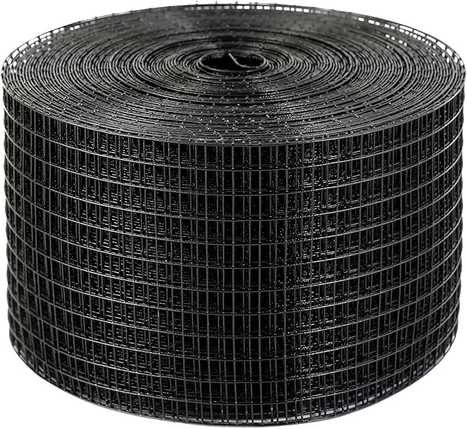 VEVOR 8inch x 98ft Critter Guard for Solar Panels, PVC Coated Wire Mesh Roll Kit with 50pcs Ties for Pigeon Deterrent, Bird, Squirrel Proof, Black