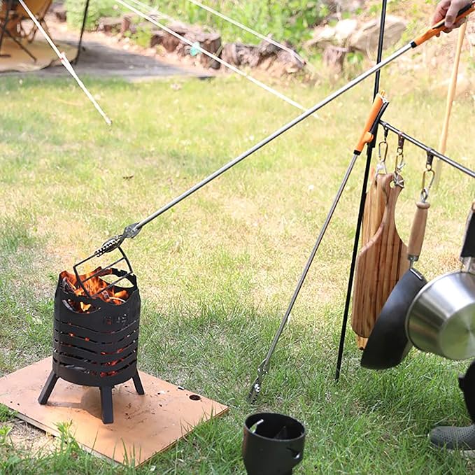 FTH All Stainless Steel Grabber Reacher Pickup Tool Heavy Duty Trash Picker Log BBQ Fireplace pits Snake Tongs Plogging Tool