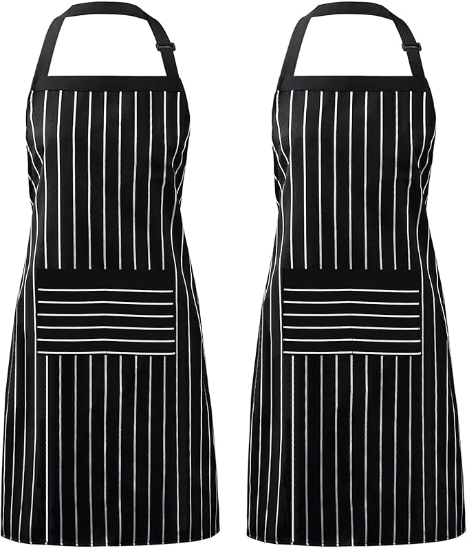 Syntus Adjustable Bib Apron with 2 Pockets Cooking Kitchen Aprons for Women Men Chef