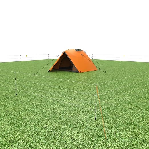Gallagher Portable Bear Fence Kit | Electric Fence for Campsites, RVs, Gardens, Beehives, and Trash Protection | Wildlife Deterrent System with Turbo Wire, Posts, and More
