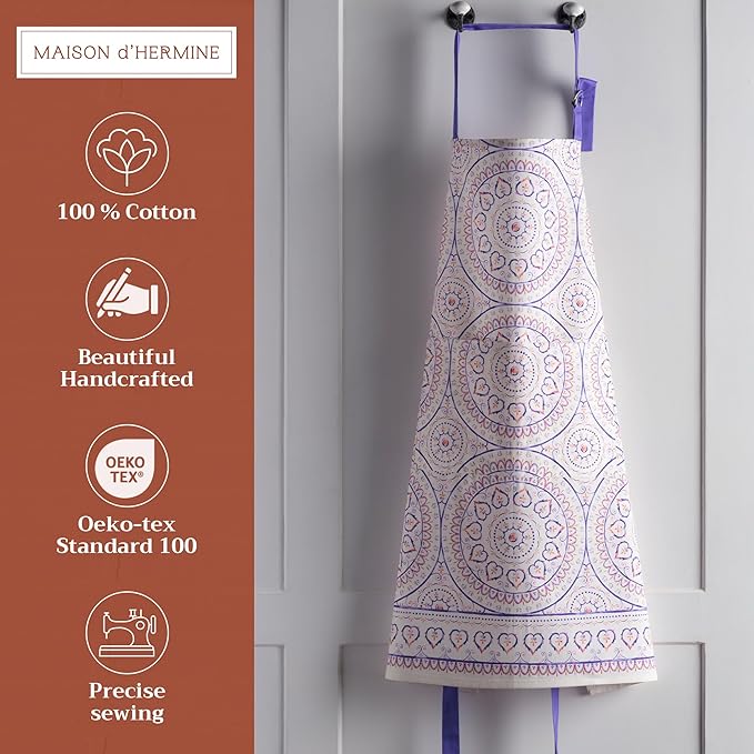 Maison d' Hermine 100% Cotton Apron for women with Pocket Kitchen Chef Apron for Men Cooking Easter Decorations
