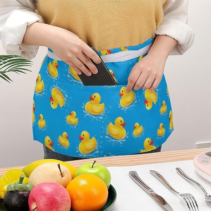 Unisex Half Waiter Waist Short Apron Waterproof Chef Works Waitress Aprons