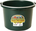 Miller Manufacturing P8GREEN Plastic Round Back Bucket for Horses, 8-Quart, Green