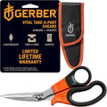 Gerber Vital Take-A-Part Poultry Shears, Hunting Shears for Small Animals, Serrated Blades & Visual Orange Rubber Handle, 5.5”, Orange