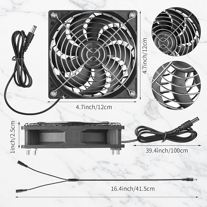 Riakrum Solar Powered Fan Solar Panel Dual Fans Kit 10w 12v Exhaust Fan Outdoor Waterproof for Greenhouse Chicken Coop Pet House Sheds Window(2 Set)