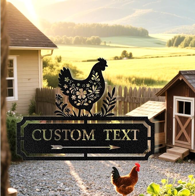 Custom Chicken Coop Signs, Personalized Funny Chicken Coop Signs, Custom Metal Farm Signs for Outdoor, Chick Hen House Sign Funny Farmhouse Outside Wall Decor Gift
