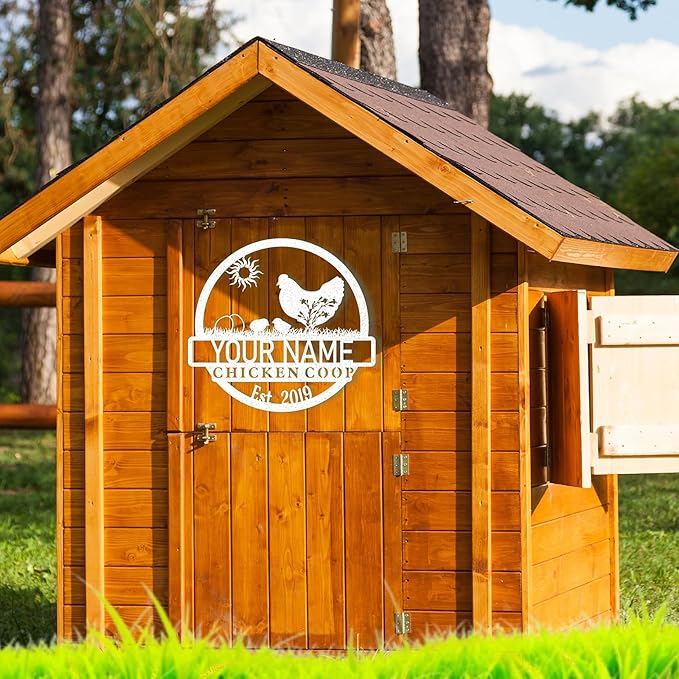 Custom Chicken Coop Signs, Personalized Funny Chicken Coop Signs, Custom Metal Farm Signs for Outdoor, Chick Hen House Sign Funny Farmhouse Outside Wall Decor Gift