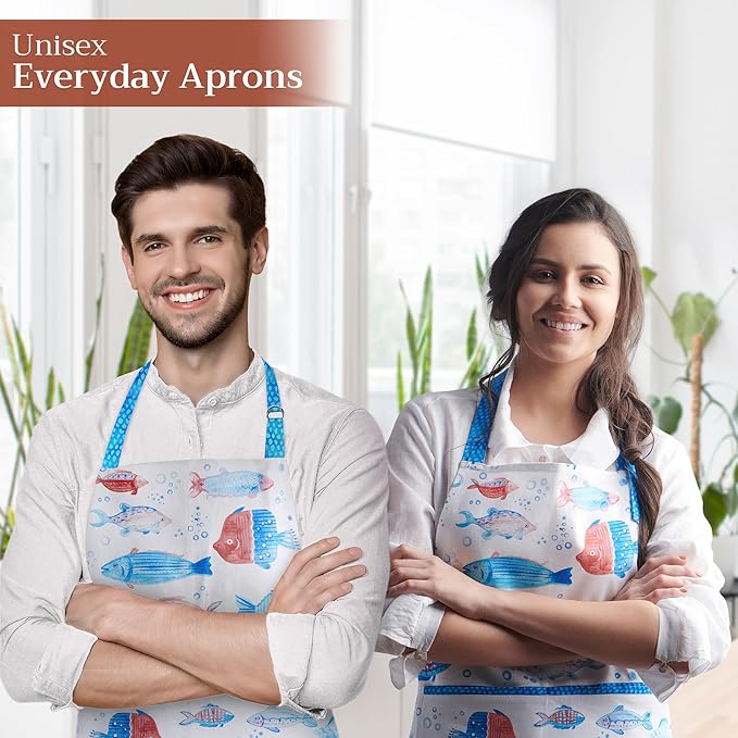Maison d' Hermine 100% Cotton Apron for women with Pocket Kitchen Chef Apron for Men Cooking Easter Decorations