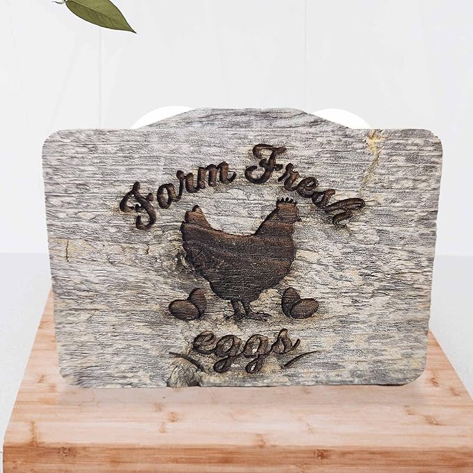 Rockin' Wood Egg Holder Tray- Countertop Stackable Egg Rack For Fresh Eggs - Made in the USA with real rustic reclaimed wood - egg sorter - wood egg tray (Triple Tray)