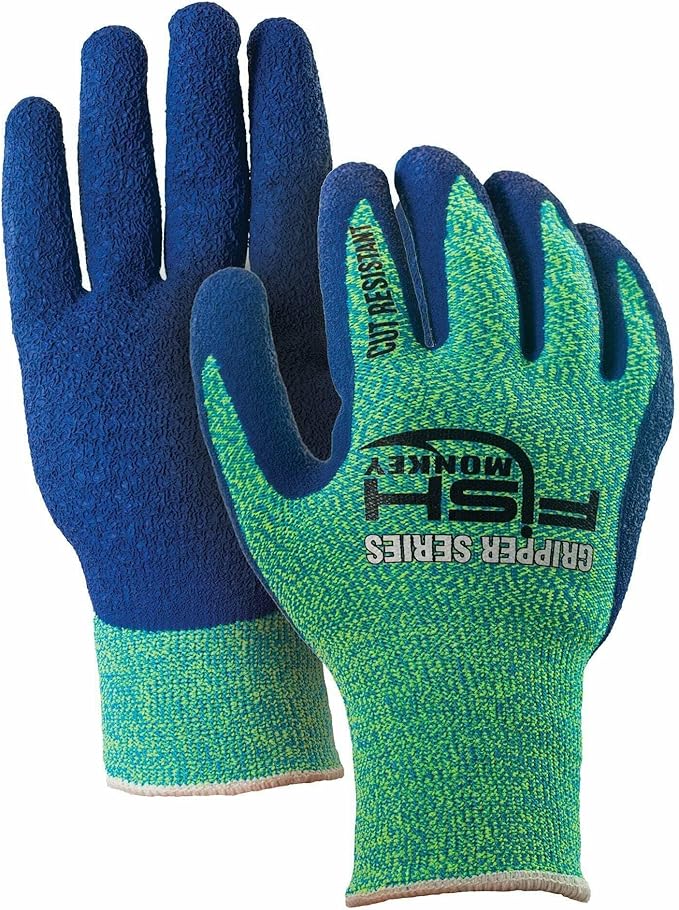 Fish Monkey Filet Gripper Glove Cut Resistant Quick Dry Breathable Second Skin Fit Fishing Non Slip Glove for Men and Women