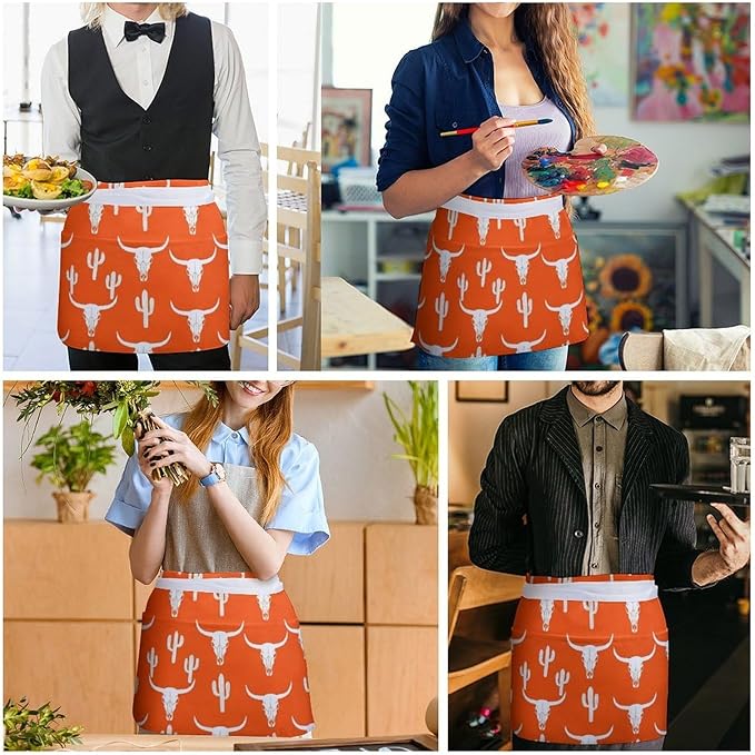 Short 3 Pockets Waist Waiter Waitress Half Apron Waterproof Chef Aprons