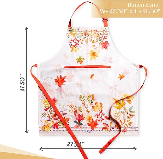Maison d' Hermine 100% Cotton Apron for women with Pocket Kitchen Chef Apron for Men Cooking Easter Decorations