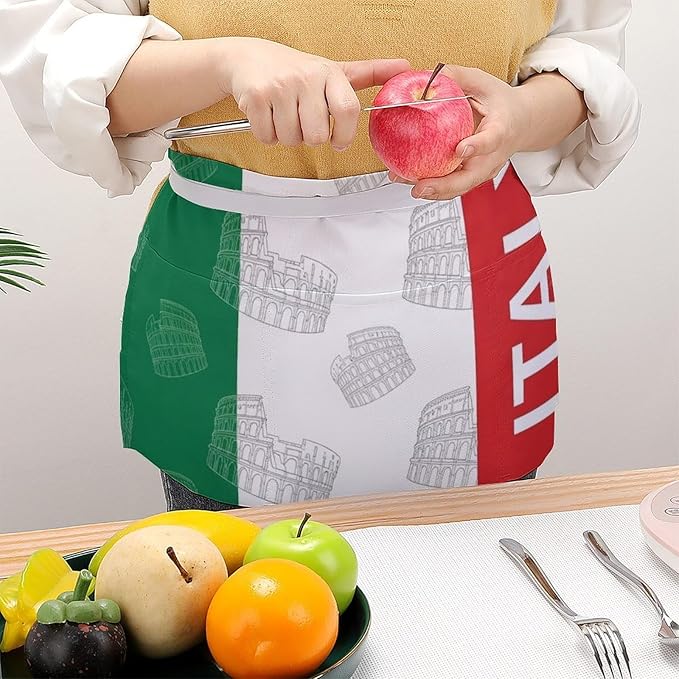 Waterproof Half Waist Apron Kitchen Chef Apron for Cooking Server Waitress