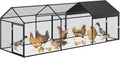 Large Metal Chicken Coop 120 in x 40 in x 40 in,Chicken Run with Waterproof Anti-UV Cover, Poultry Cage for Protecting Hens,Chickens Cages for Backyard & Farm