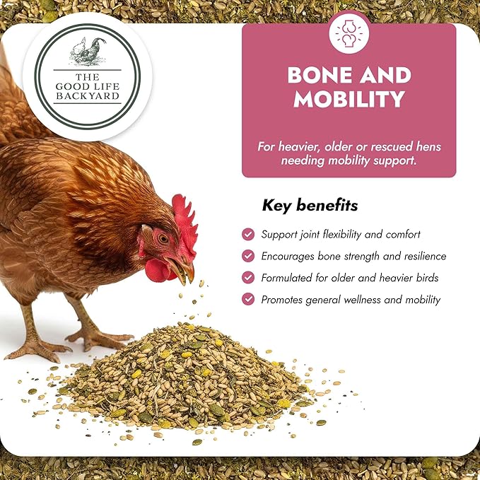 Good Life Backyard Bone and Mobility for Chickens – Natural Joint and Bone Support Supplement (1 lb Pouch) | Hatching Time