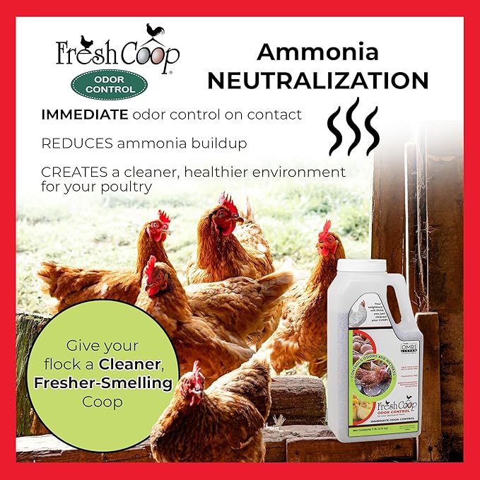 Progressive Planet Fresh Coop Odor Control, 7lb Jug (Pack of 2) - Ammonia Neutralizer & Moisture Absorption for Poultry - Food-Grade Diatomaceous Earth & Citric Acid - Extends Bedding Life & Freshness