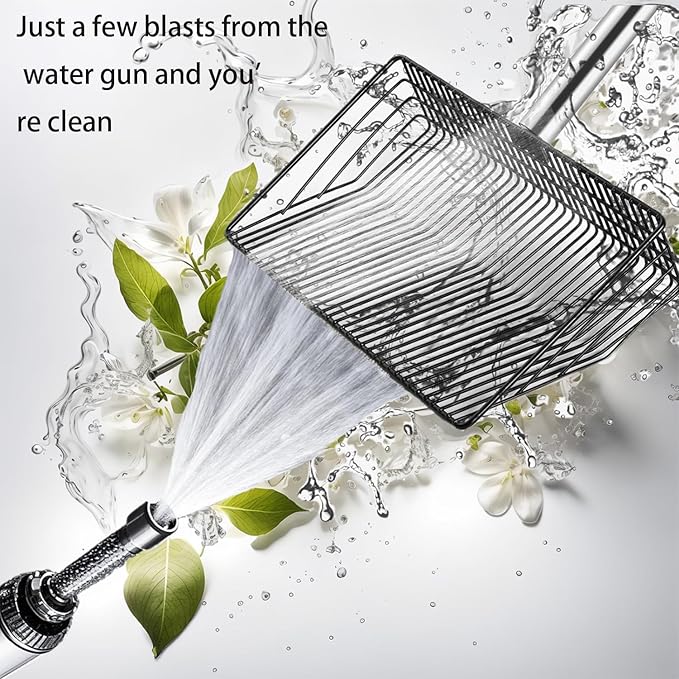 10 in Large Chicken Poop Scooper,4-in-1 Stainless Steel Handle, Adjustable Chicken Coop Accessories, Suitable for Chicken Coop Cleaning Cat Litter Other Heavy Duty Poop Scoop (Large)