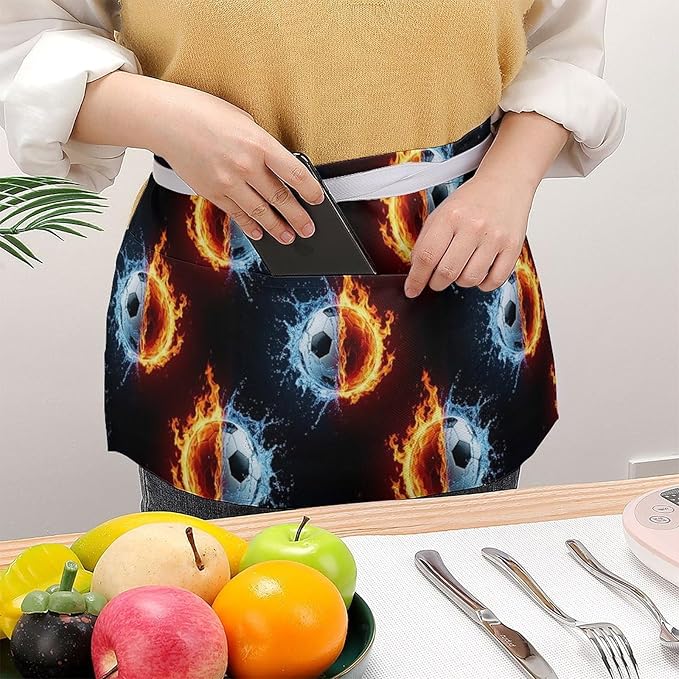 Waterproof Half Waist Apron Kitchen Chef Apron for Cooking Server Waitress