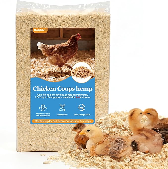 80 Ounces Premium 100% Natural Radiata Pine Shavings for Chicken Coop Bedding,5LB Wood Pine Shavings,Super Absorbent,Low Dust,Eliminating Bad Smells for Chicken Coops Nesting Boxes Brooder