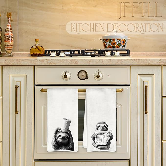 Sloth Gifts Hand Towels, Funny Bathroom Hand Towels, Sloth Towel, Funny Decorative Towels for Bathroom, 16x24 Inch Set of 2