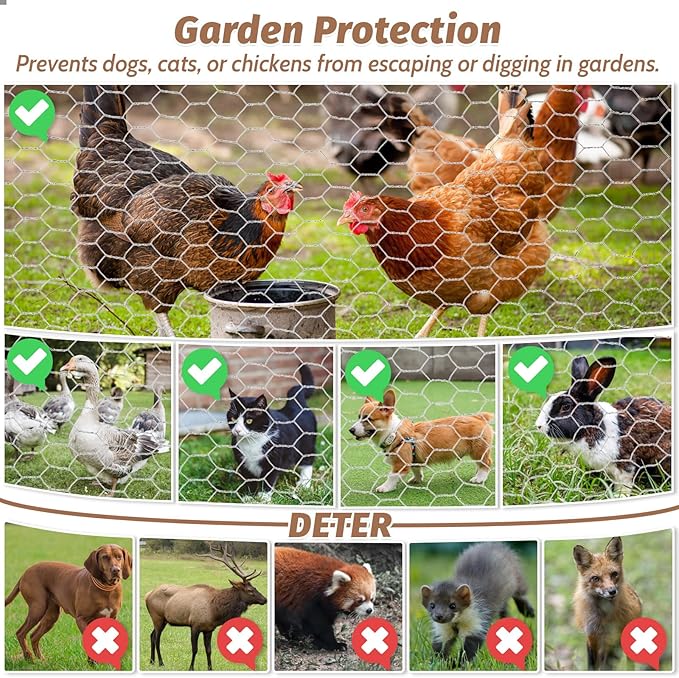 Floral Chicken Wire for Craft, 15.7 Inch x 10 FT Lightweight Galvanized Hexagonal Chicken Wire Netting, Silver Chicken Wire Fence for Garden Poultry Chicken Wire Mesh with Gloves, Wire Ties, Plier