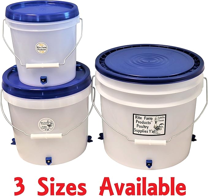 Rite Farm Products 1 Gallon Automatic Waterer 4 Horizontal Side Mount Nipple Drinker Chicken Poultry