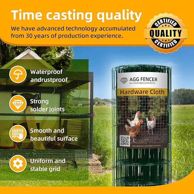 36in x 50ft Green Hardware Cloth 2x3 inch 16Ga PVC Coated Wire Mesh Vinyl Coated Fence, Welded Metal Chicken Wire Fencing Roll, Garden Plant Fencing, for Chicken Coop and Home Improvement