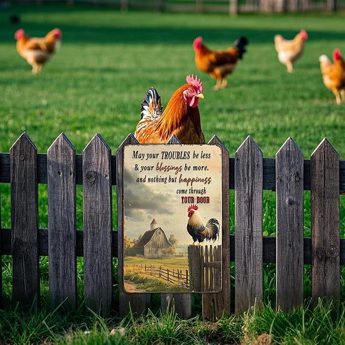 Rooster Kitchen Wall Decor Chicken Metal Signs Farm Rooster Crowing Sign Chicken Decor Welcome To My Mother Kitchen Home Fence Wall Decor 12x16 Inch Vintage Chicken Coop Tin Poster