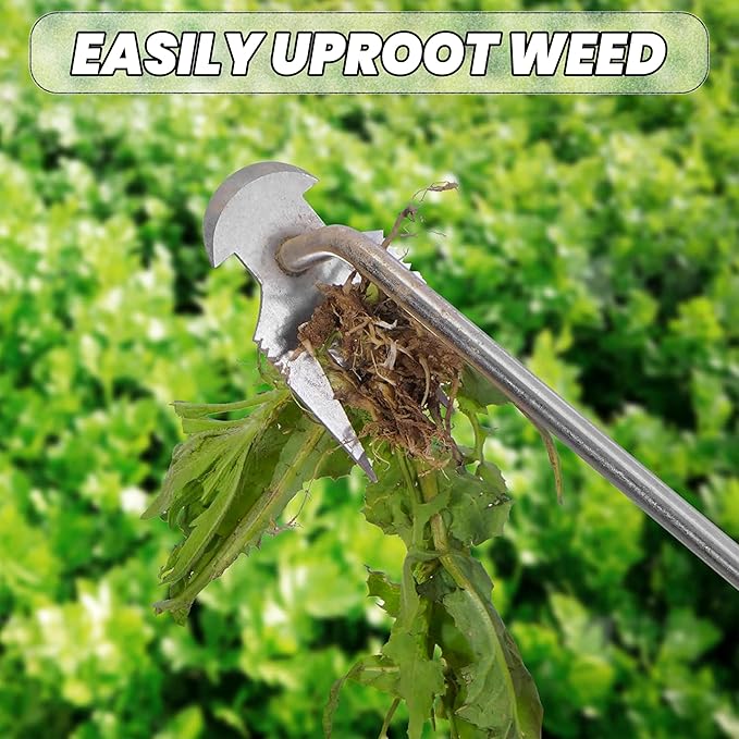 Weed Puller Tool, 2023 New Durable Garden Weed Pulling Tool, Portable Garden Weeder Tool for Vegetable Gardening Backyard Farm Planting & Weeding (Rubber Handle)