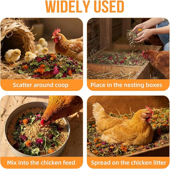 Chicken Nesting Herbs — 52 oz Large Value 7-Herb Blend | Lemongrass-Forward Formula for Coop Freshness, Nesting Boxes, Bedding & Dust Baths