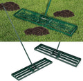 Happygrill Lawn Leveling Rake, Heavy Duty Lawn Level Tool for Soil w/67” Handle, Dirt Ground Leveler, Effort-Saving Landscape Rake for Garden, Backyard, Golf Course, Farm, Pasture (42" x 10", Green)
