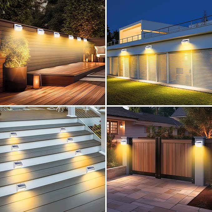 Peasur Solar Lights Outdoor Motion Sensor [10 Packs] Security Light with 3 Lighting Modes Wall Lights Waterproof Solar Powered Lights for Garden Fence Yard,White Warm