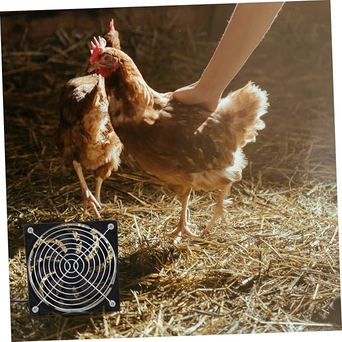 Yardwe 2sets Solar Powered Chicken Coop Fan Exhaust Ventilation System for Small Greenhouse Air Circulation Energy Saving Easy to Install