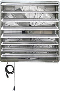 iLIVING 30" Wall Mounted Shutter Exhaust Thermostat Control-2 Speeds Vent Fan For Home Attic, Shed, or Garage Ventilation, 5088 CFM, 7500 SQF Coverage Area, Silver (ILG8SF30V-T)