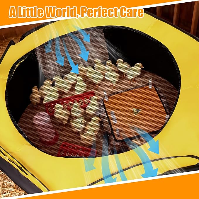 14 in 1 Pop Up Brooder Box for Chicks Starter Kit, Foldable Brooder Box, Complete Baby Chick Supplies with Heating Plate, Custom Feathers, Grass Mat, Feeder & Waterer for Baby Chicks, Ducks, Quail