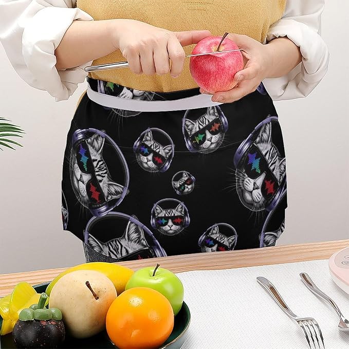 Short 3 Pockets Waist Waiter Waitress Half Apron Waterproof Chef Aprons