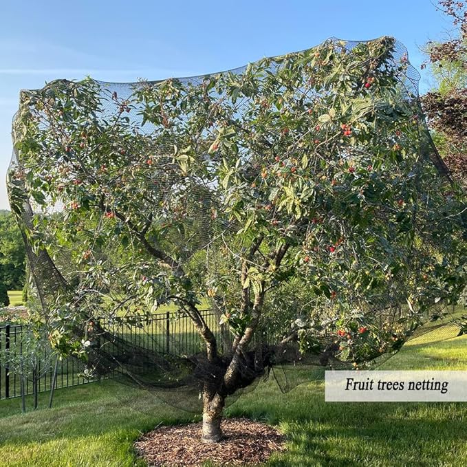 Junflying Bird Netting for Chicken Coop, 1 Inch Mesh 25x100 Ft Strong Woven Poultry Netting for Chicken Run Roof Cover, Against Bird Hawk Small Animals, Protect Strawberry Plant Fruit Tree Vegetable