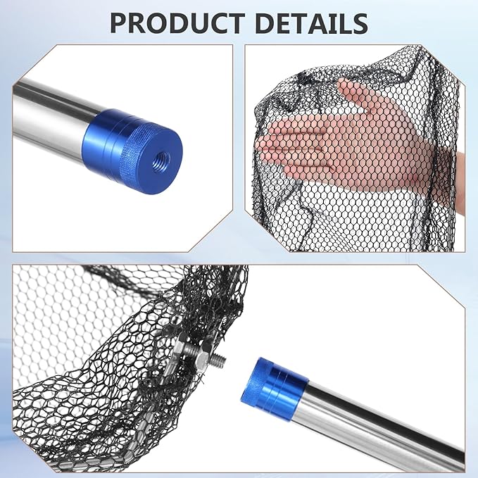 Chicken Catching Net 2 Pcs,Adjustable from 29-74 inches Chicken Net, Suitable for Catching Outdoor Animals Such as Chickens, Ducks, Fishnet,Geese,Birds (2 Nets, 1 Pole Included)