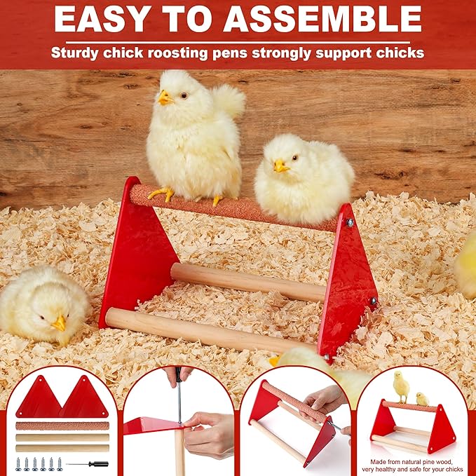 Chicken Brooder Box for Chicks, Brooder Box with Feeder and Waterer, Chick Starter Kit with Chick Perch for Small Poultry Ducks Quail